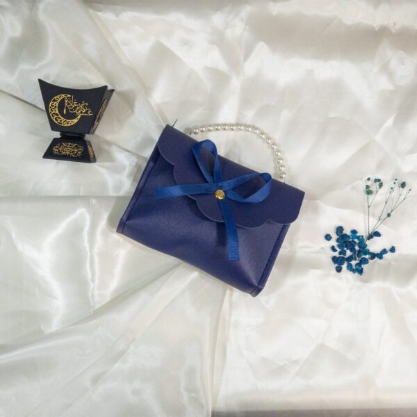 Gergean Gift Combo purse with mubkhar, lighter, tweeze, coal - blue bag