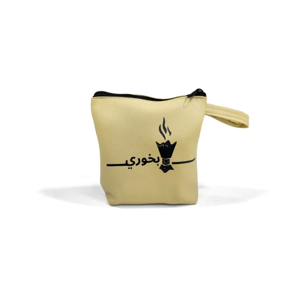 beige bukhoor travel kit gift pouch