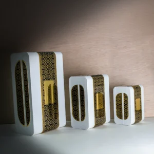 gold and white sandooq from burhani hadaya