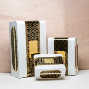 gold and white sandooq from burhani hadaya