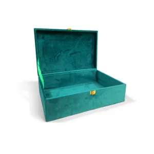 cyan Velvet Boxes by Burhani Hadaya